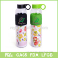 glass water bottle with plastic lid and silicone ring